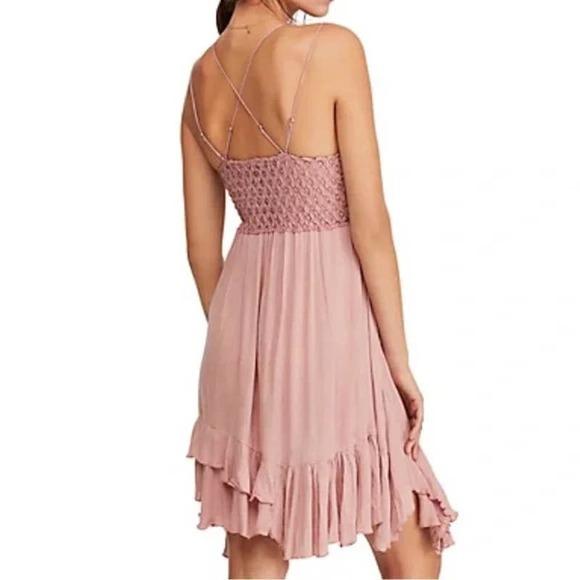 (50% OFF) NWT ❤️ Free People Adella Slip Mini Dress Rose (10% OFF AT CHECKOUT) - Picture 2 of 2
